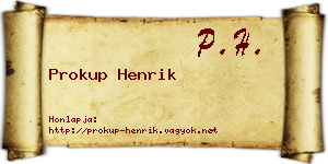 Prokup Henrik névjegykártya
